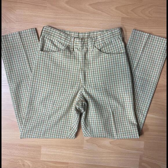 Vintage 1970s Plaid Trousers Permanent Press Size XS/S - Picture 2 of 6